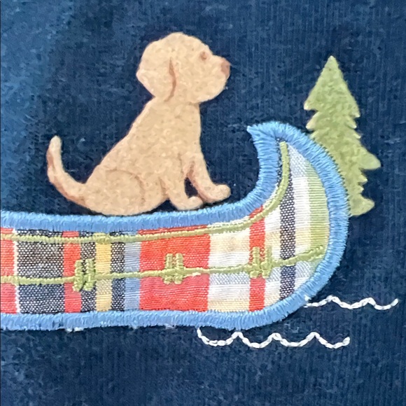 Little Me Baby Navy with Dog in Canoe Graphic Tee Style# 84803LK/LKI Size 6M - Picture 11 of 14